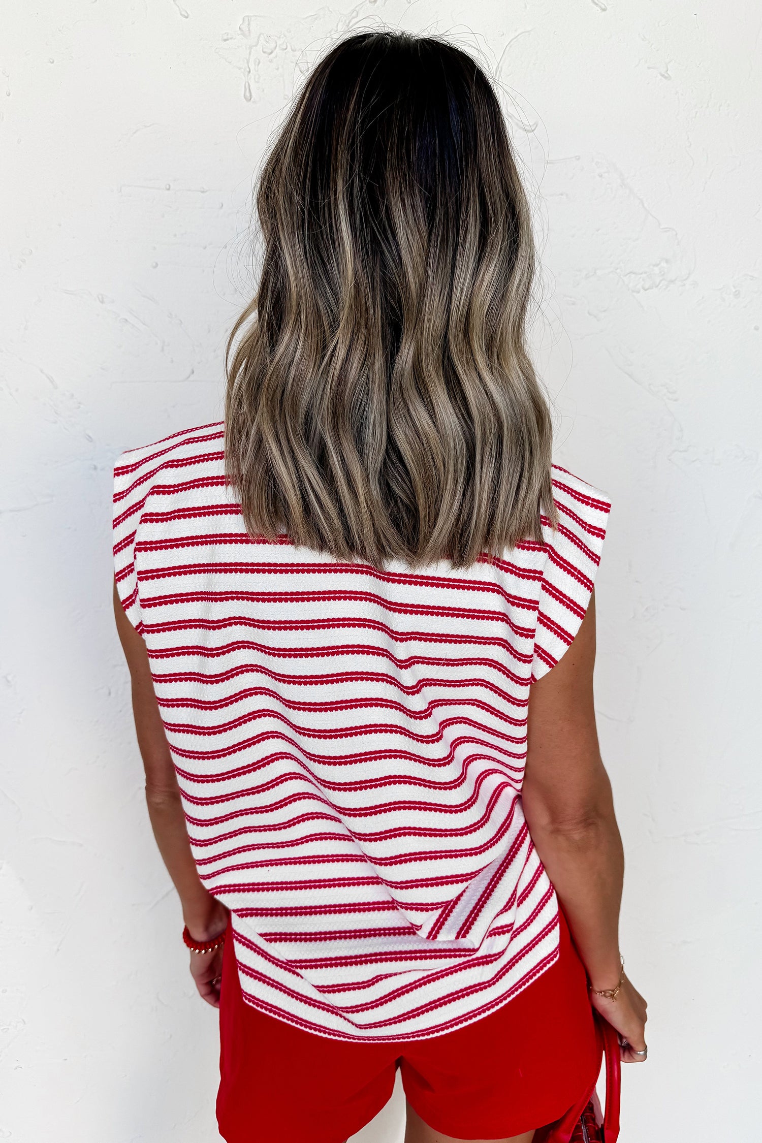 Sail Away Striped Button Top