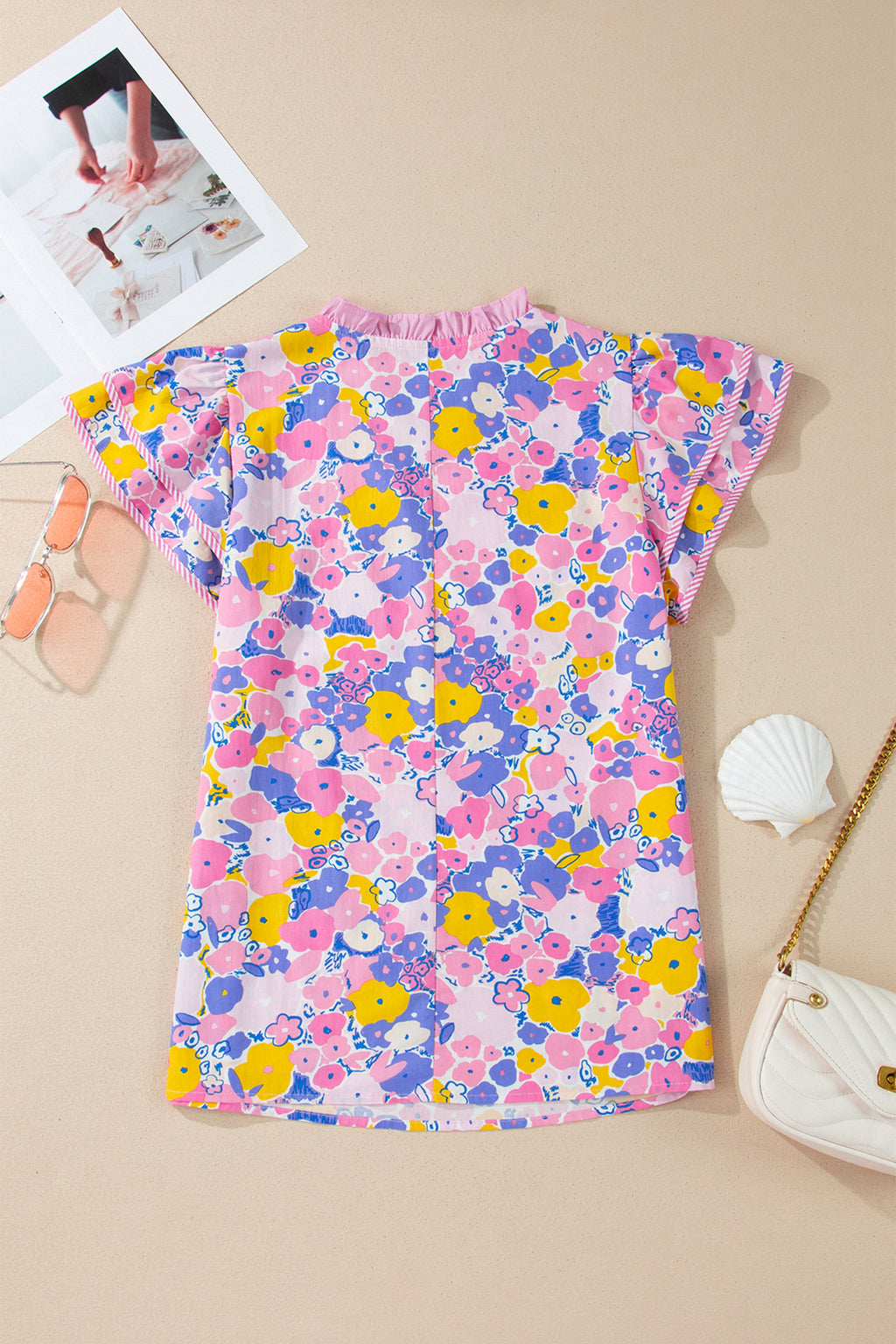 Pink Playful Floral Blouse