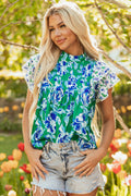 Green Floral Blouse