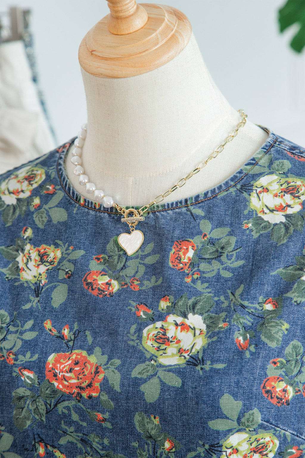 Ashleigh Blue Ruffled Short Sleeve Floral Denim Top