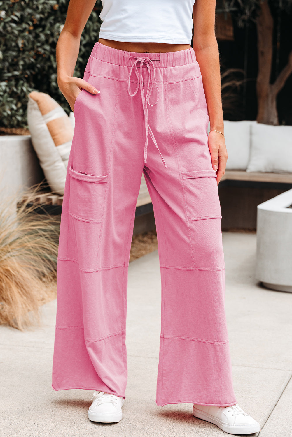 Bonbon Wide Leg Cargo Pants