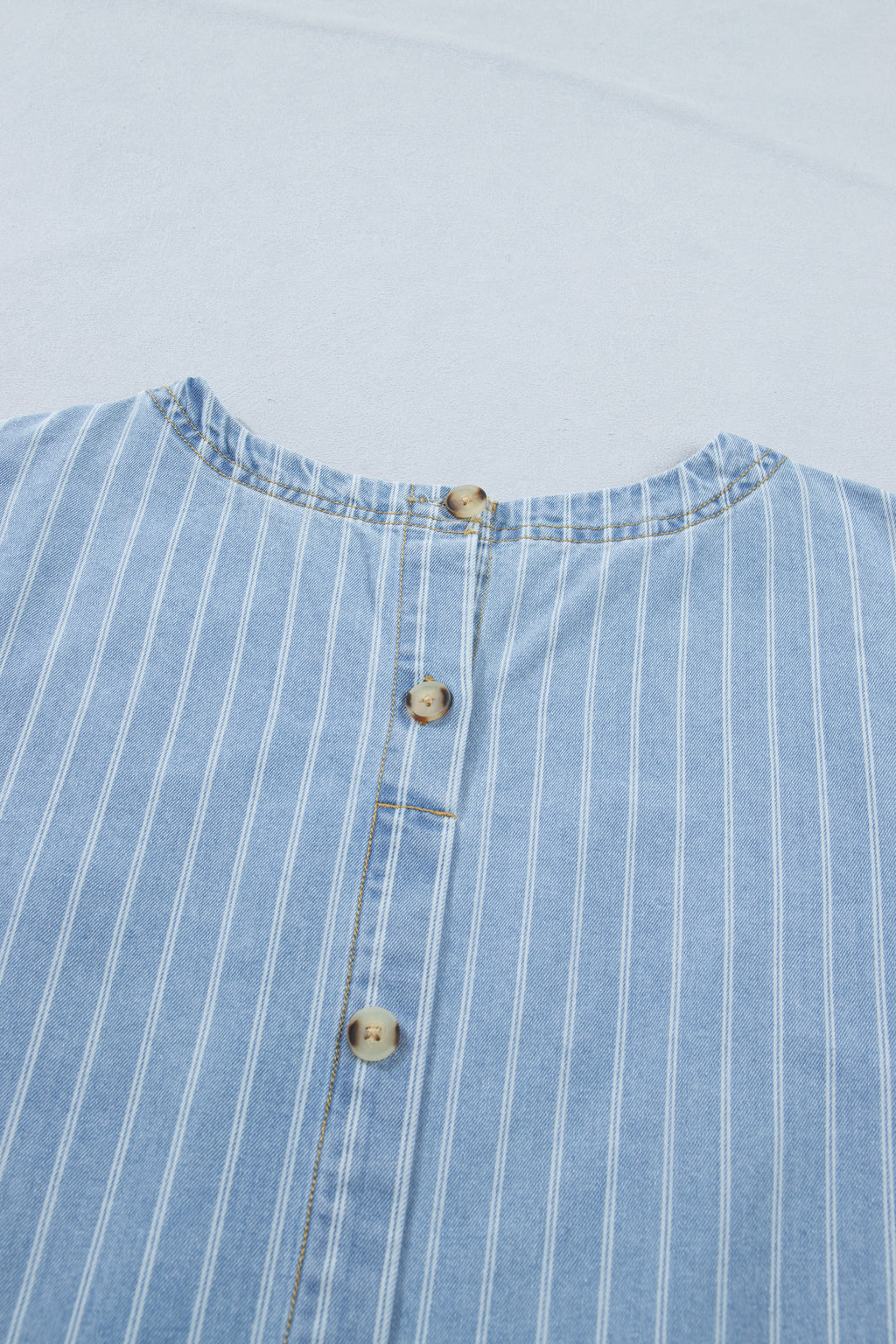 Sky Blue Stripe Denim Mini Dress