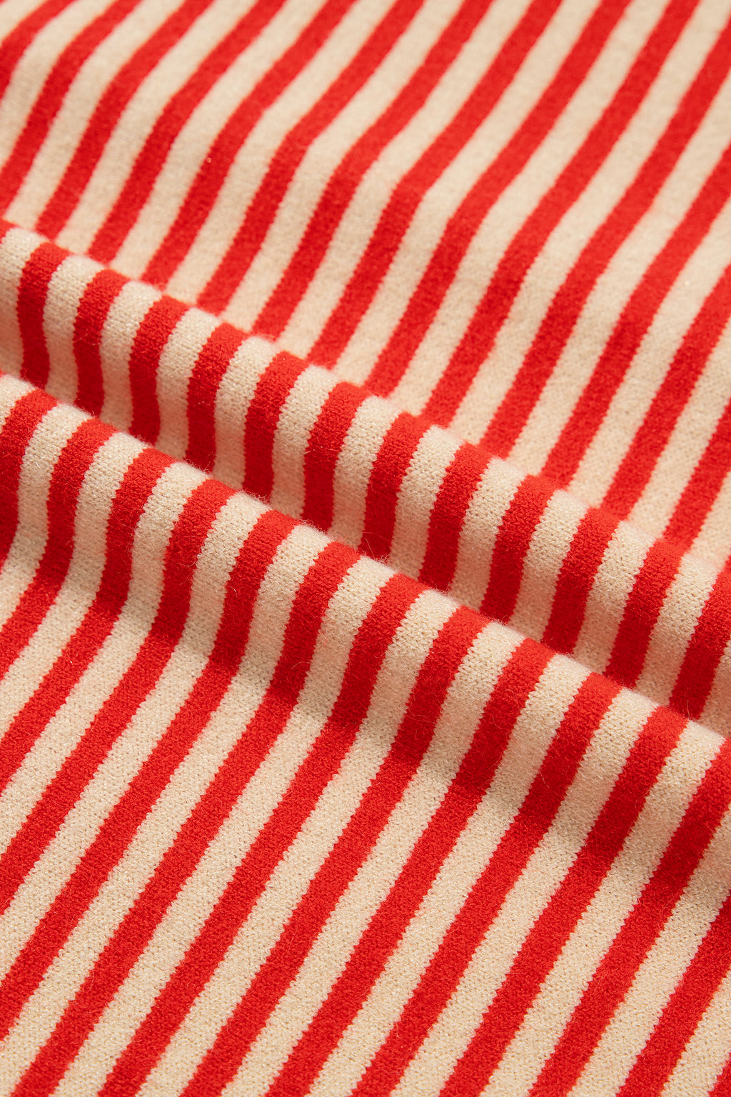 Red Stripe Striped Button Collar Long Sleeve Knit Cardigan