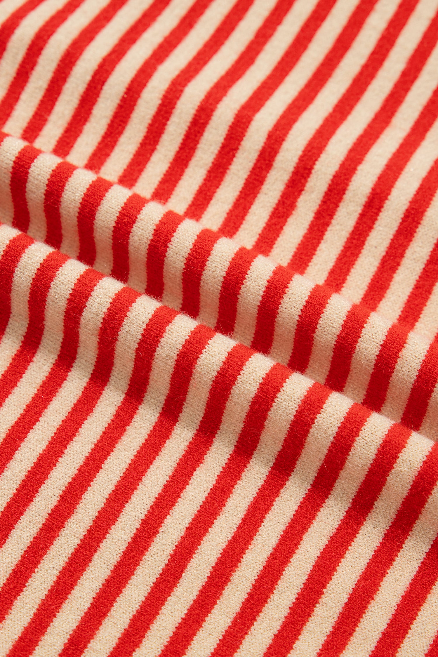 Red Stripe Striped Button Collar Long Sleeve Knit Cardigan
