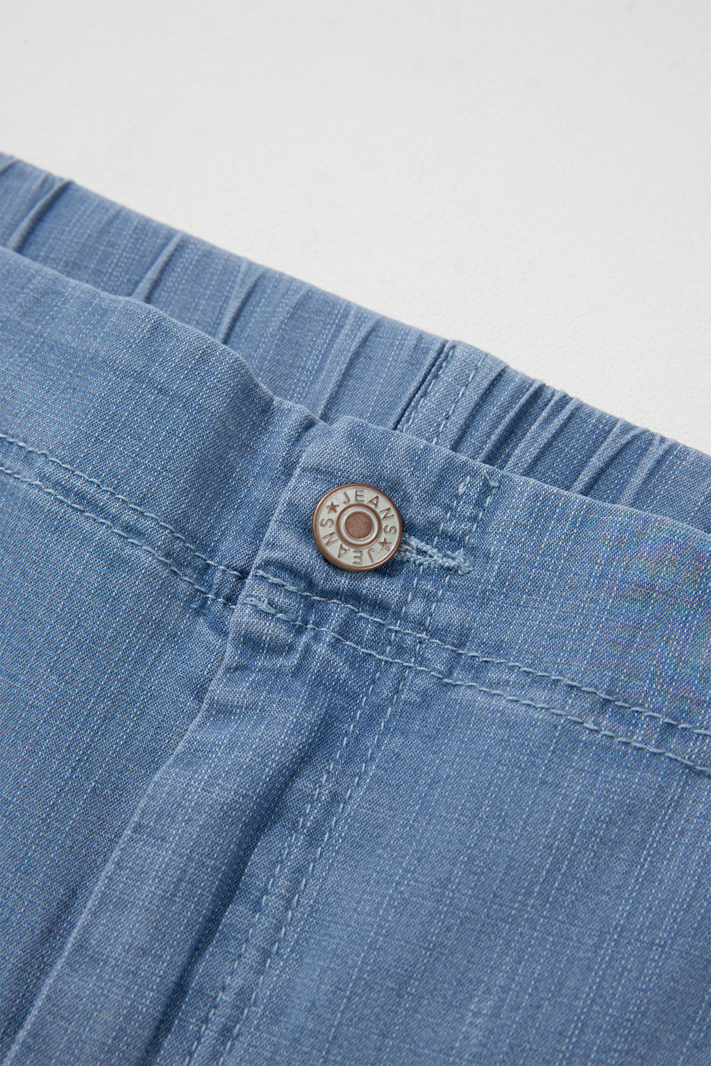 Light Blue Ruffle Hem Wide Leg Full Length Plus Size Jeans