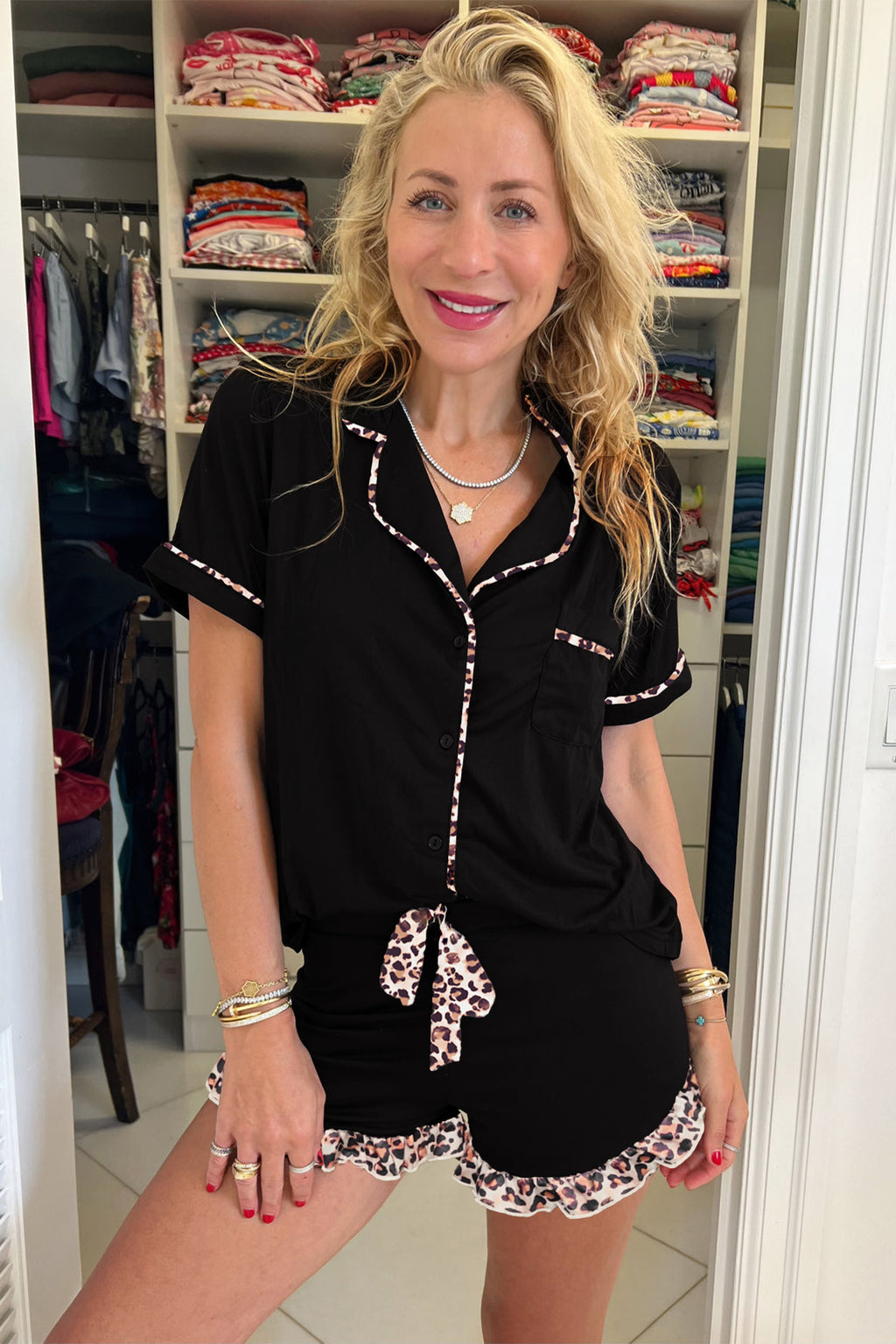 Midnight Leopard Lounge Set