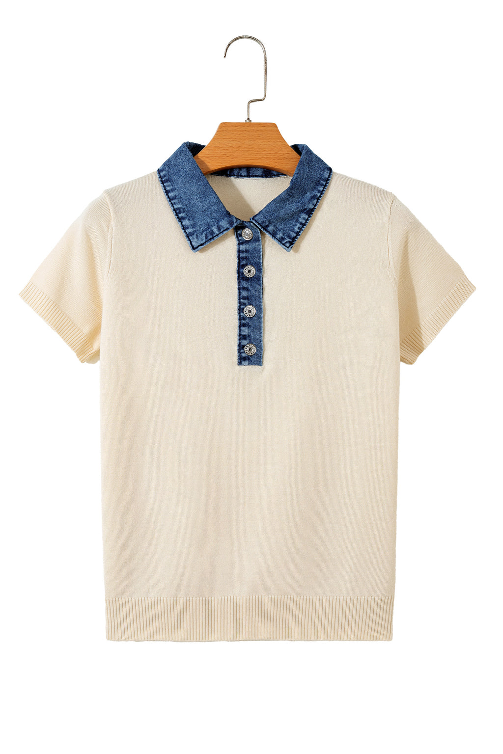 Elegant Short Sleeve Knit Sweater