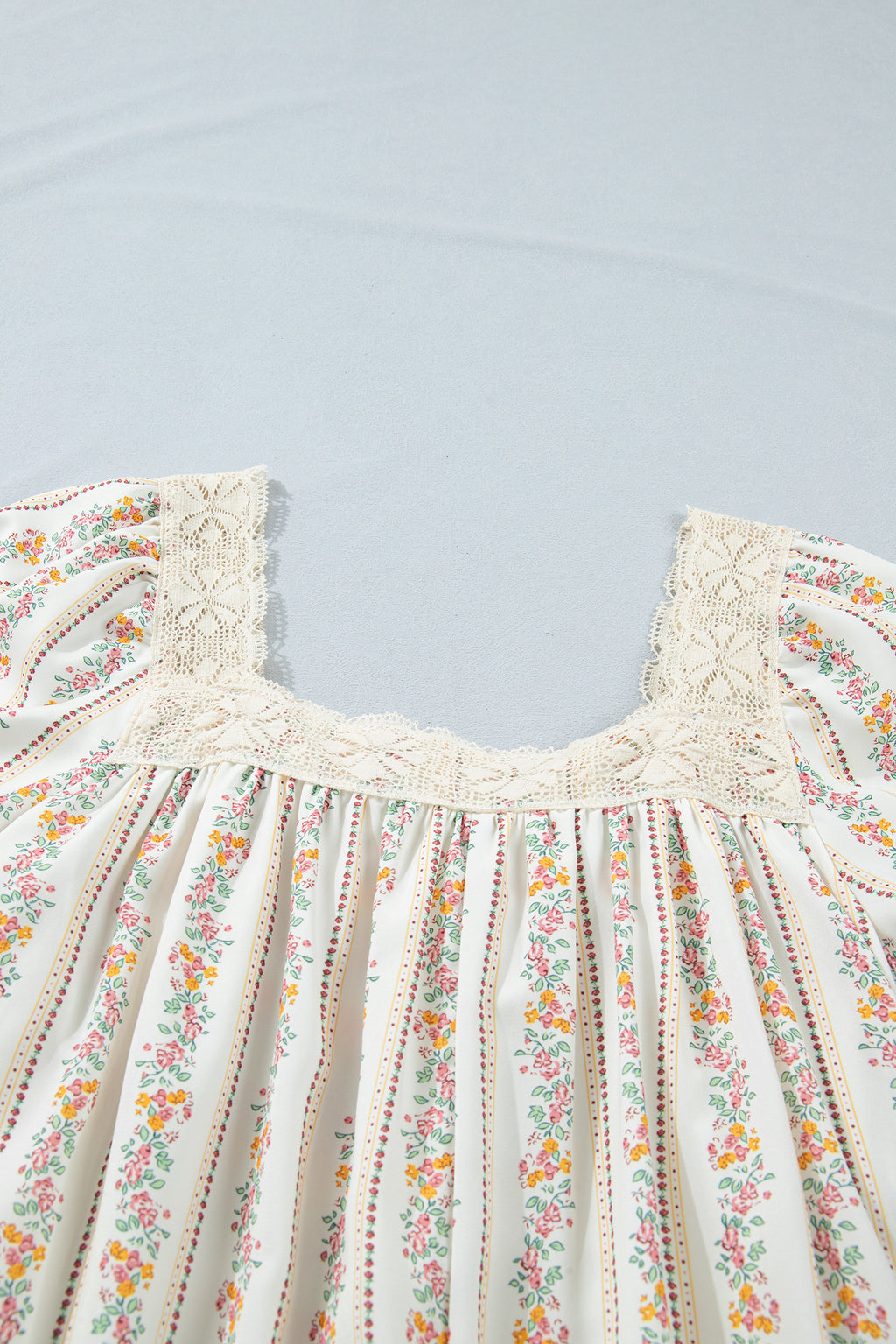 Floral Print Square Neck Mini Dress
