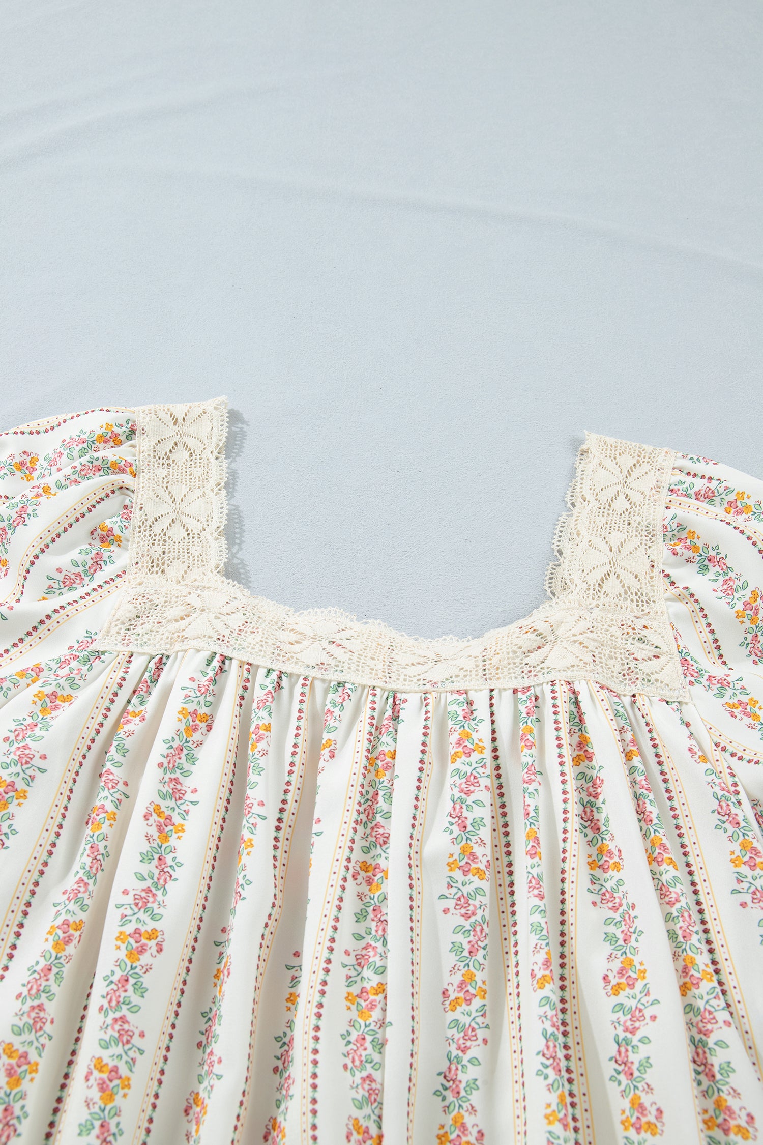 Floral Print Square Neck Mini Dress