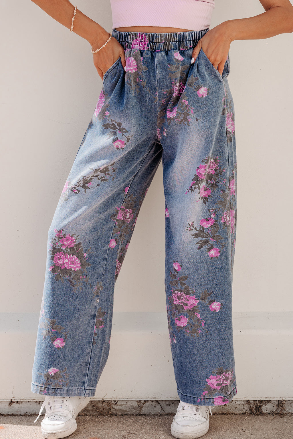 Floral Print Casual Jeans