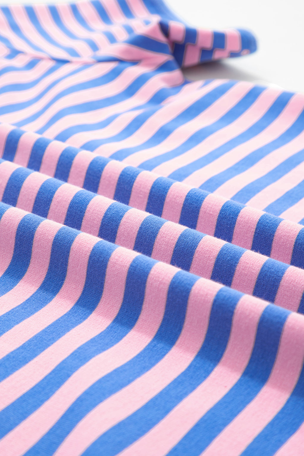 Blue Stripe Loose Short Sleeve Top and Skirt Set
