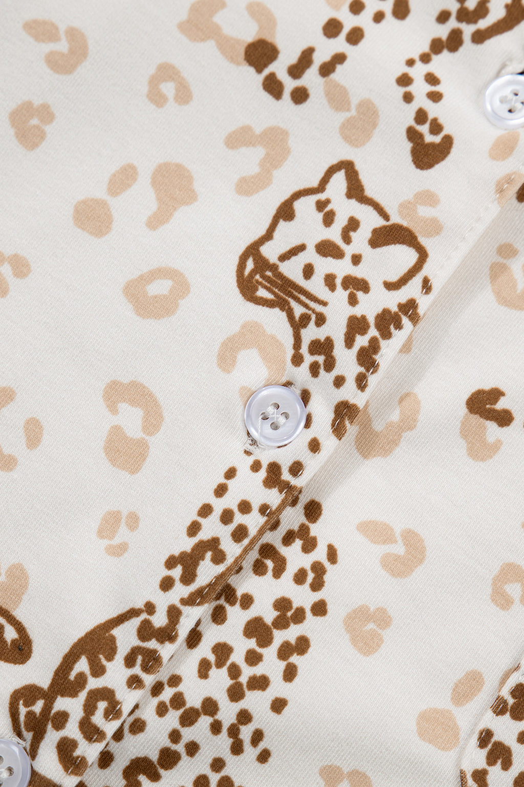 Yellow Leopard Print Colorblock Pocket Placket Long Sleeve Lounge Set