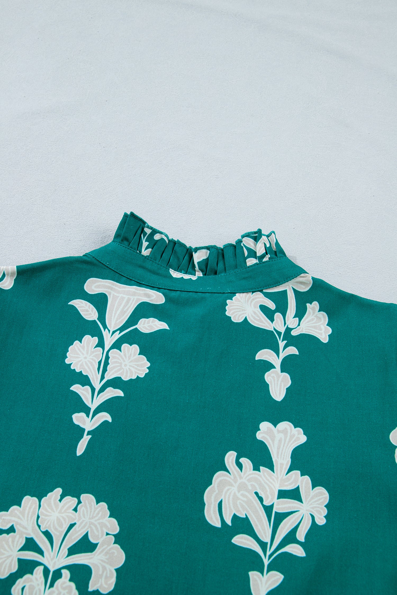 Green Frilled Floral Mini Dress
