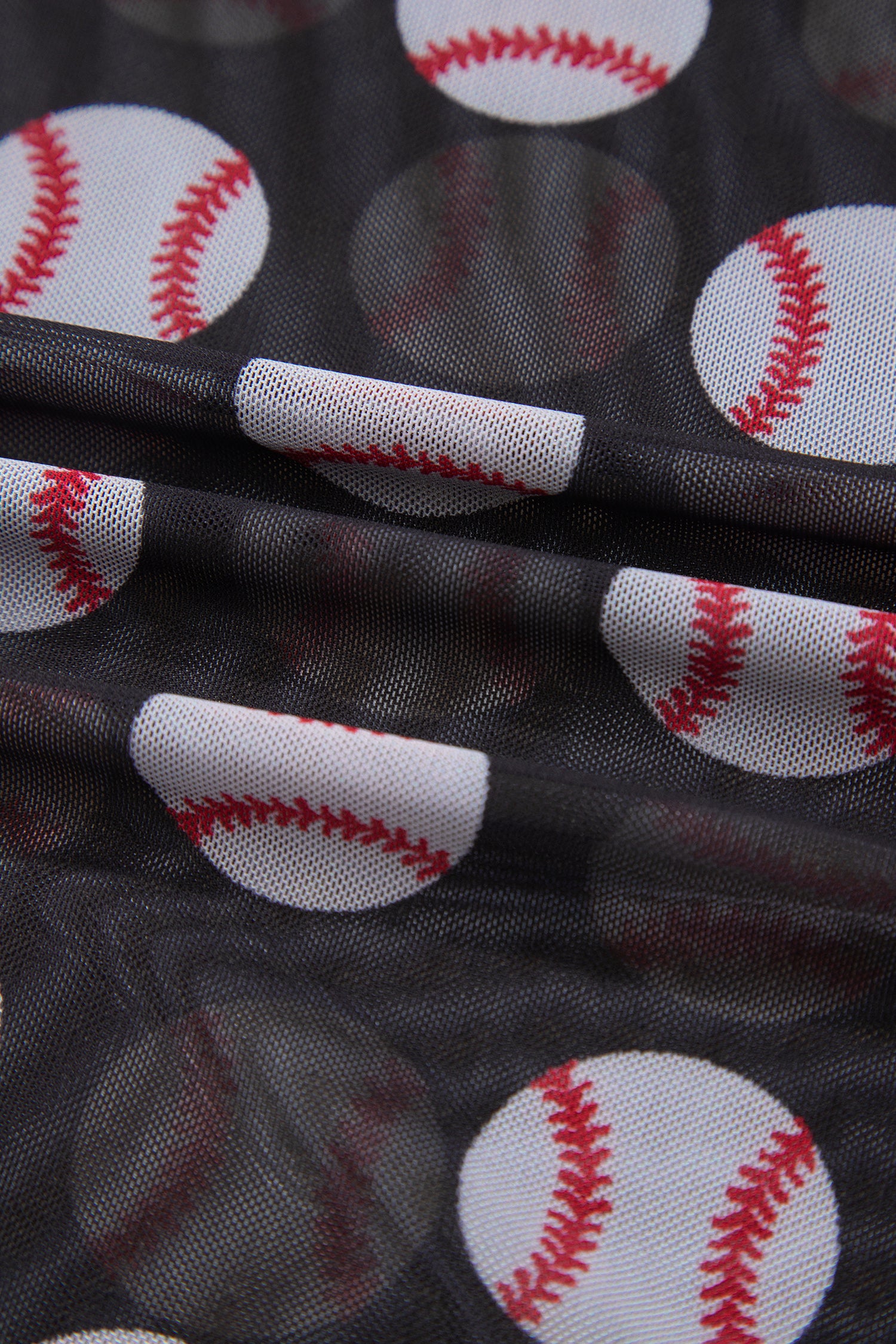 Brown Rugby Game Day Sheer Mesh Long Sleeve Top