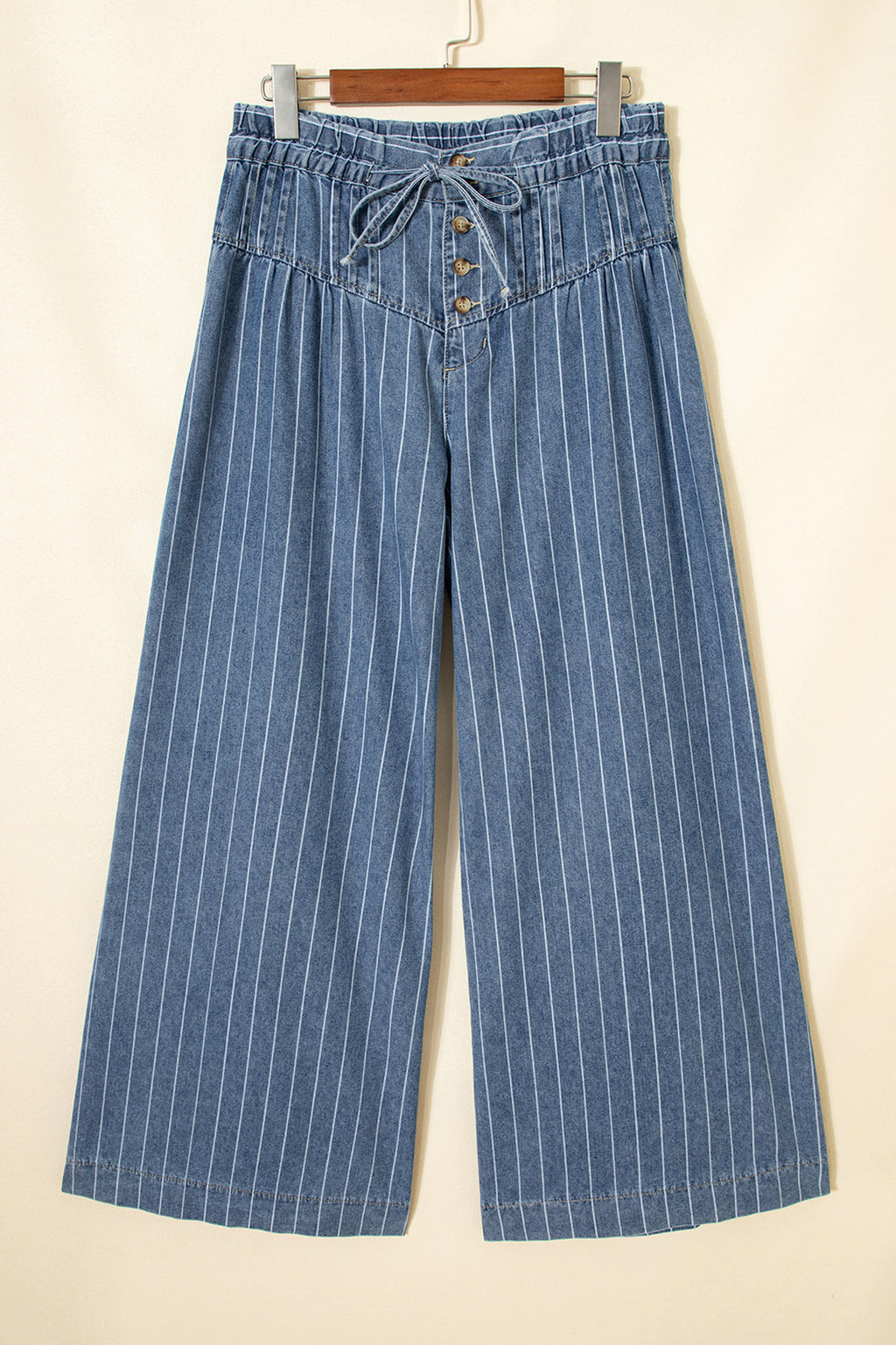 Pleated Casual Wide Leg Jeans