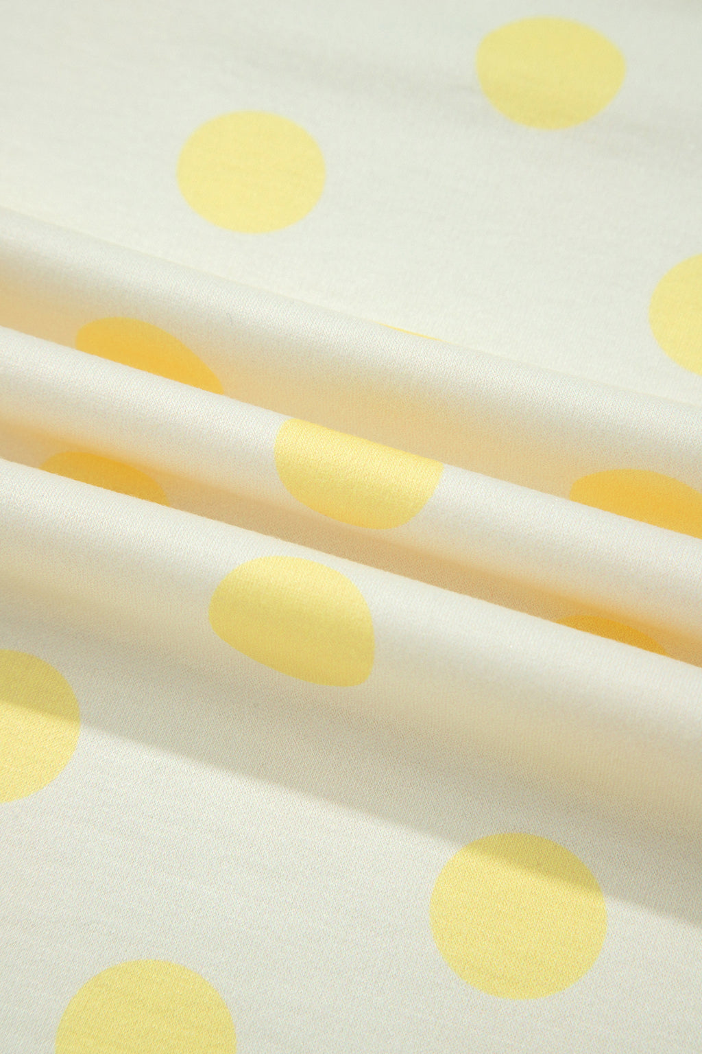 Yellow Color Block Patchwork Polka Dot Wide Leg Pant Set