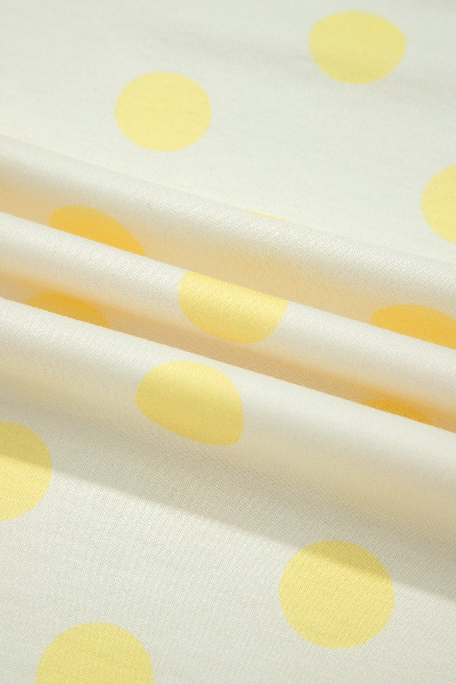 Yellow Color Block Patchwork Polka Dot Wide Leg Pant Set