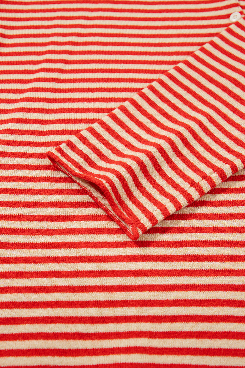 Red Stripe Striped Button Collar Long Sleeve Knit Cardigan