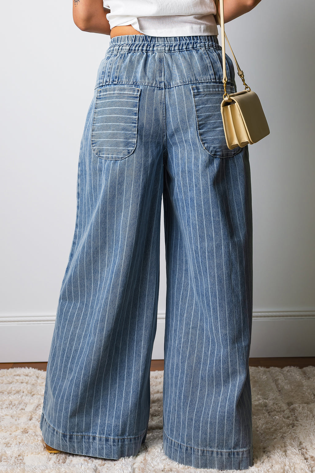 Pleated Casual Wide Leg Jeans