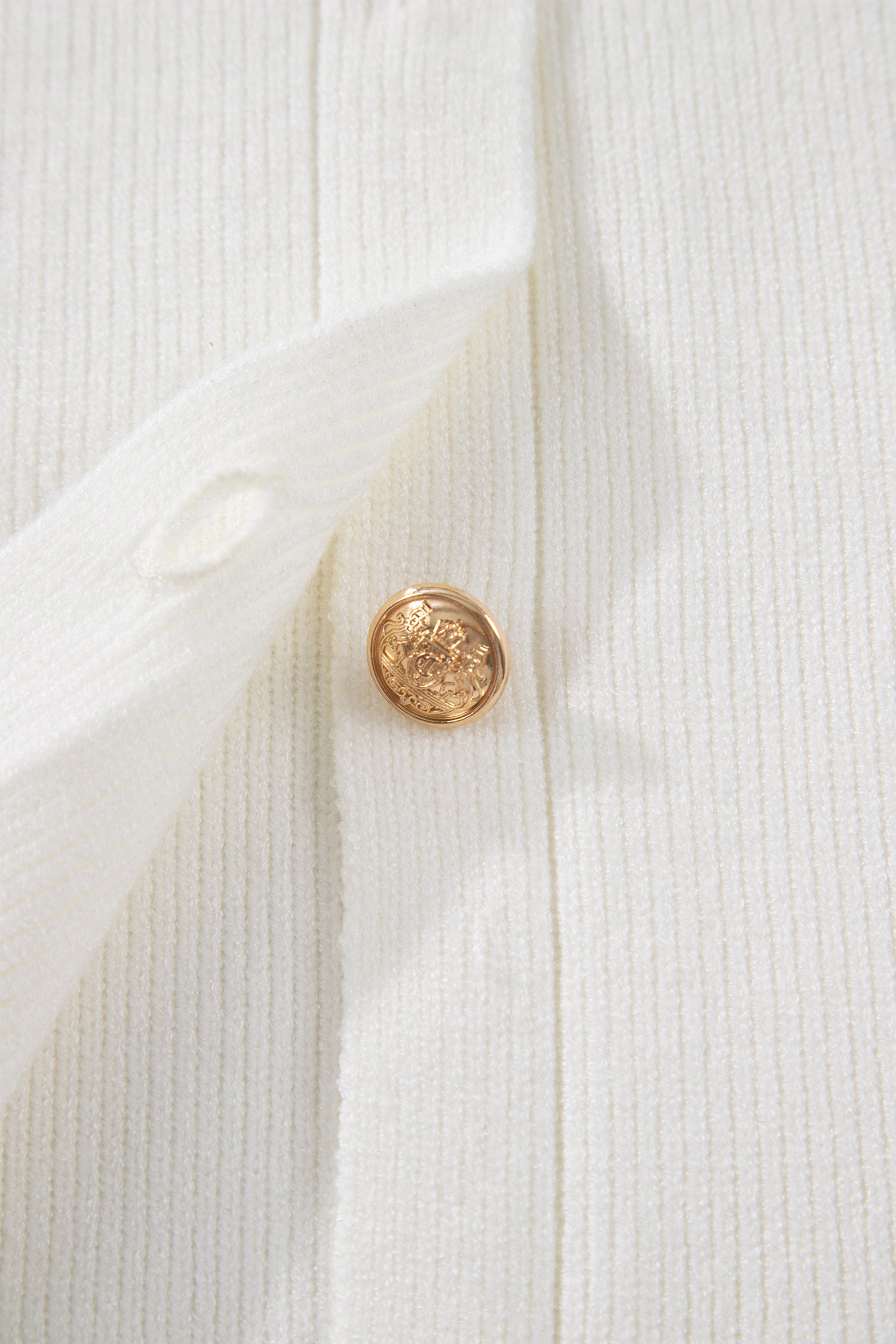 White Solid Color Sleeveless Knit Button Pocketed Sweater
