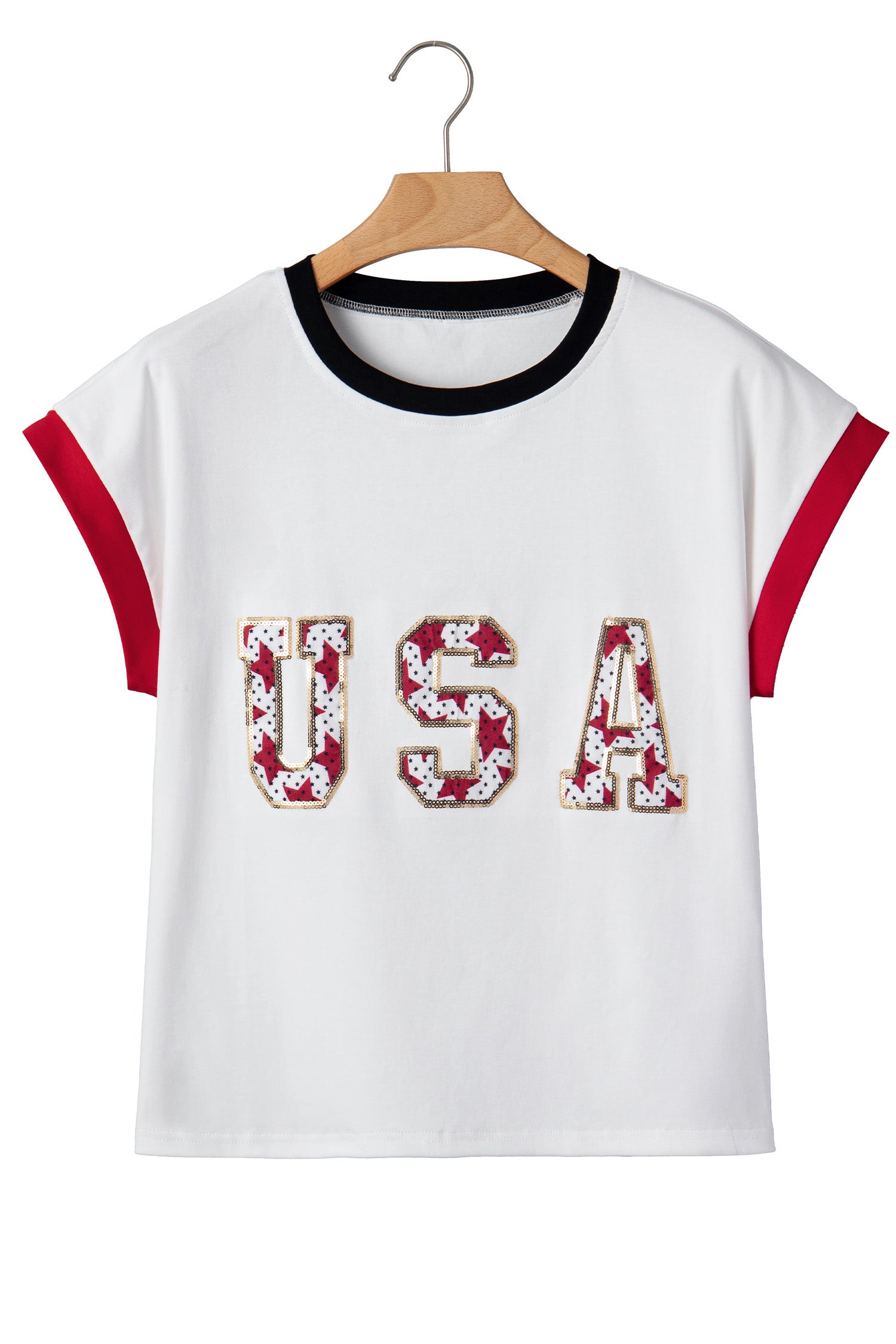 White USA Sequin Shirt