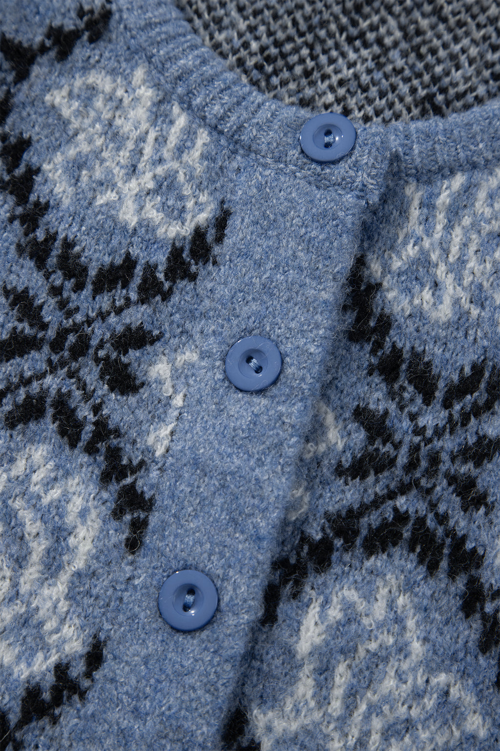 Dark Blue Short Sleeve Button Front Boho Knit Top Cardigan