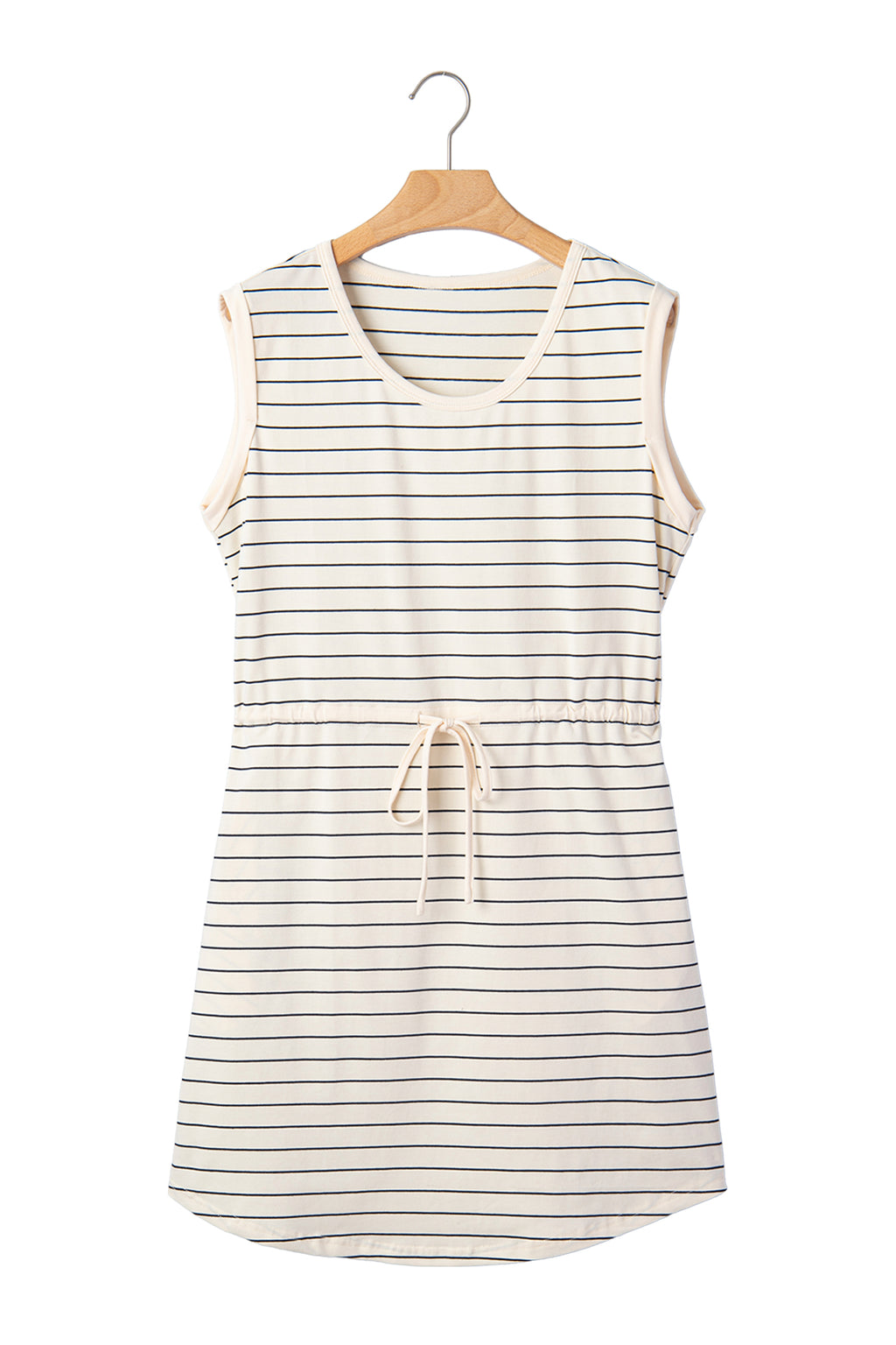 Stripe Drawstring Tunic Tank Mini Dress