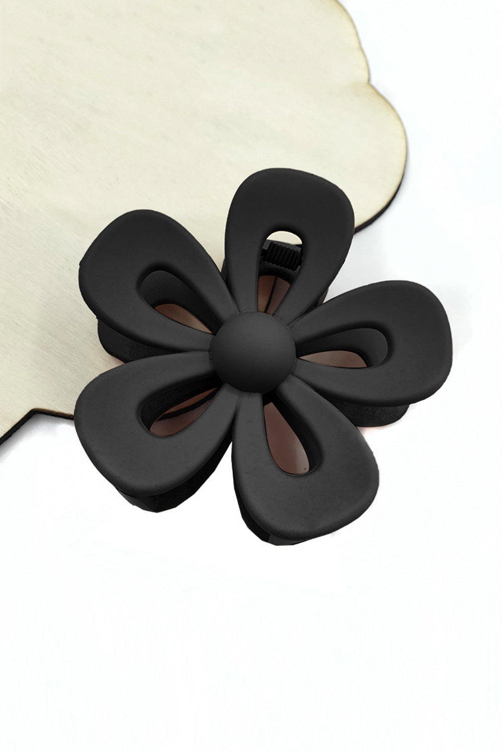 Black Flower Claw Clip