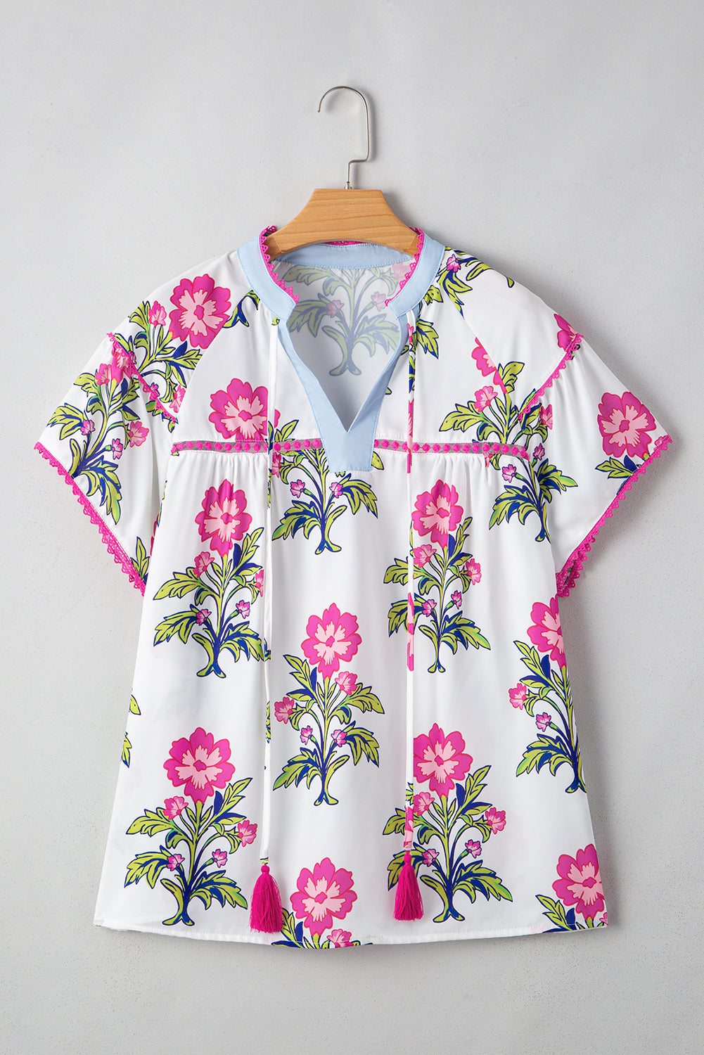 Blushing Rose Floral Summer Blouse