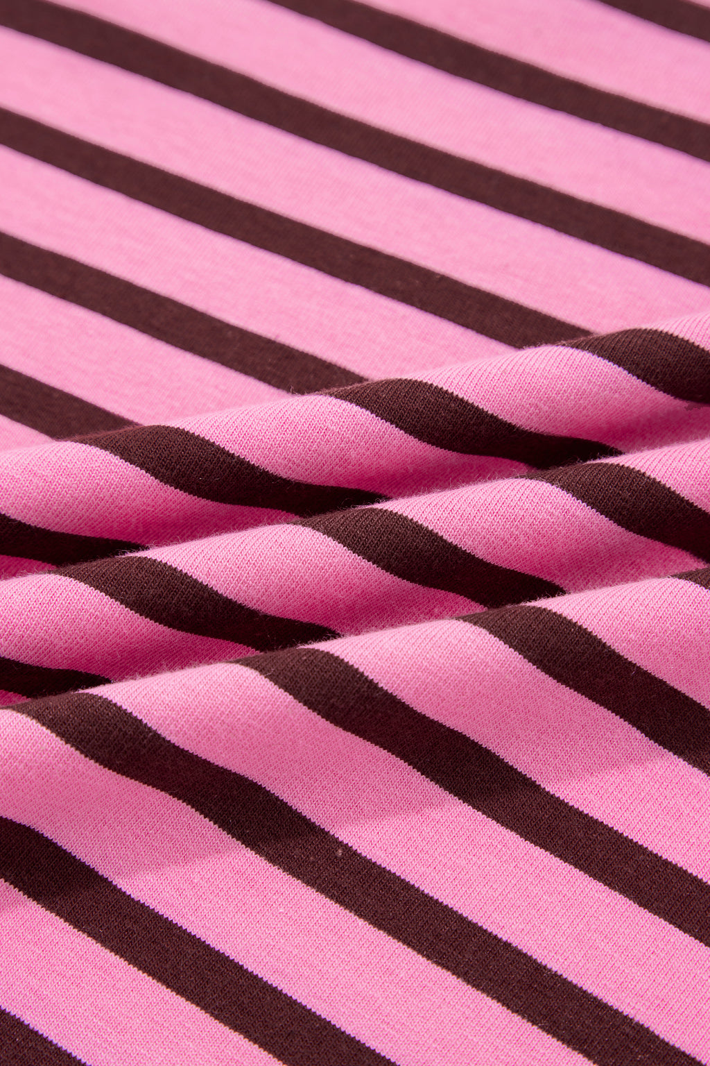 Pink Stripe V Neck Drop Shoulder Long Sleeve Top