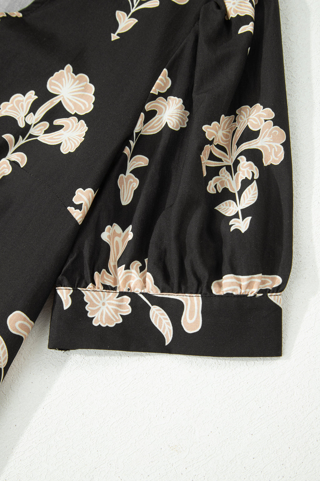 Black Frilled Floral Mini Dress