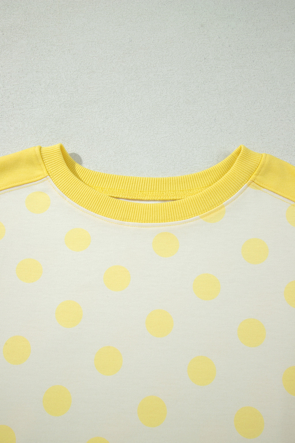 Yellow Color Block Patchwork Polka Dot Wide Leg Pant Set