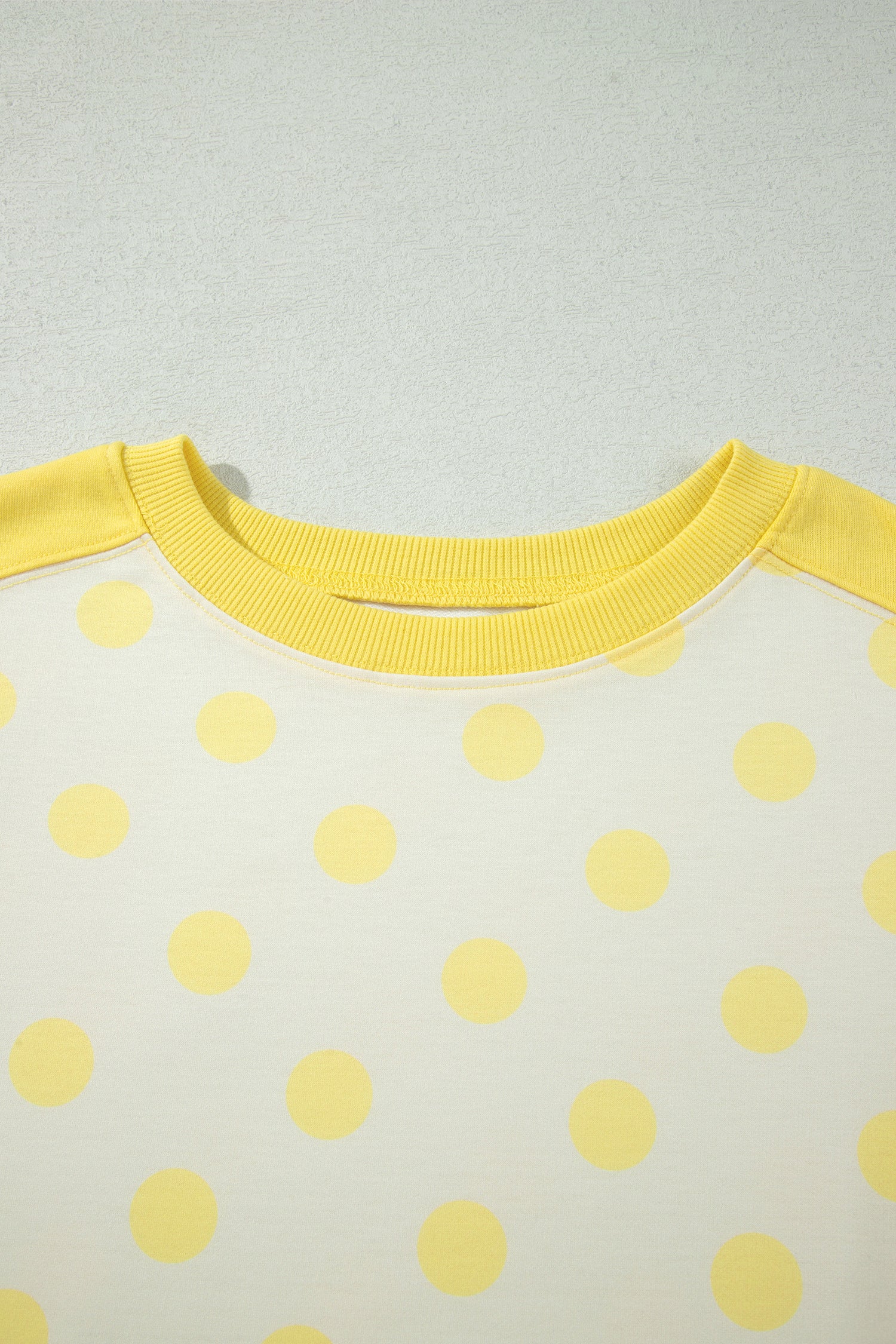 Yellow Color Block Patchwork Polka Dot Wide Leg Pant Set