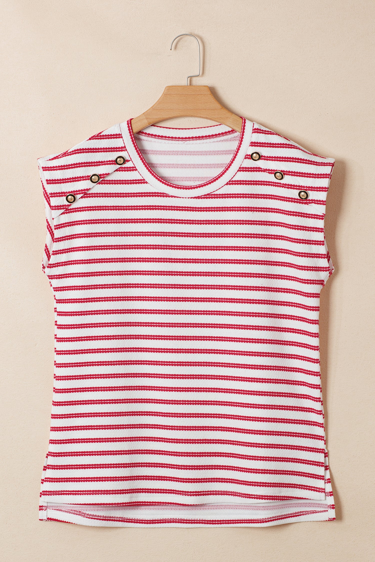 Sail Away Striped Button Top