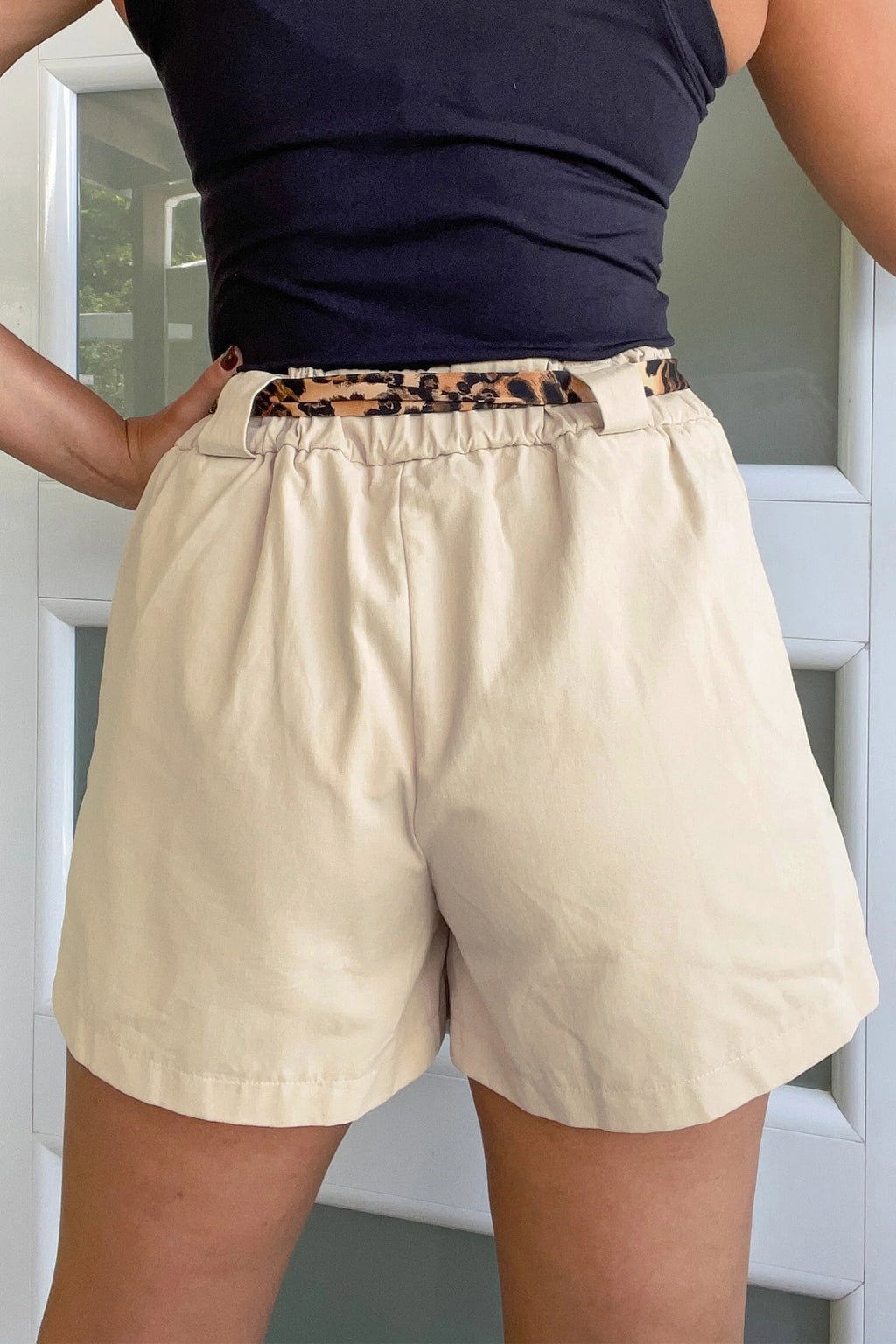 Oatmeal Leopard Shorts