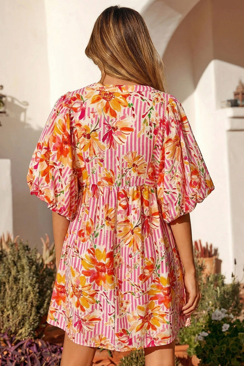 Sunset Bloom Mini Dress