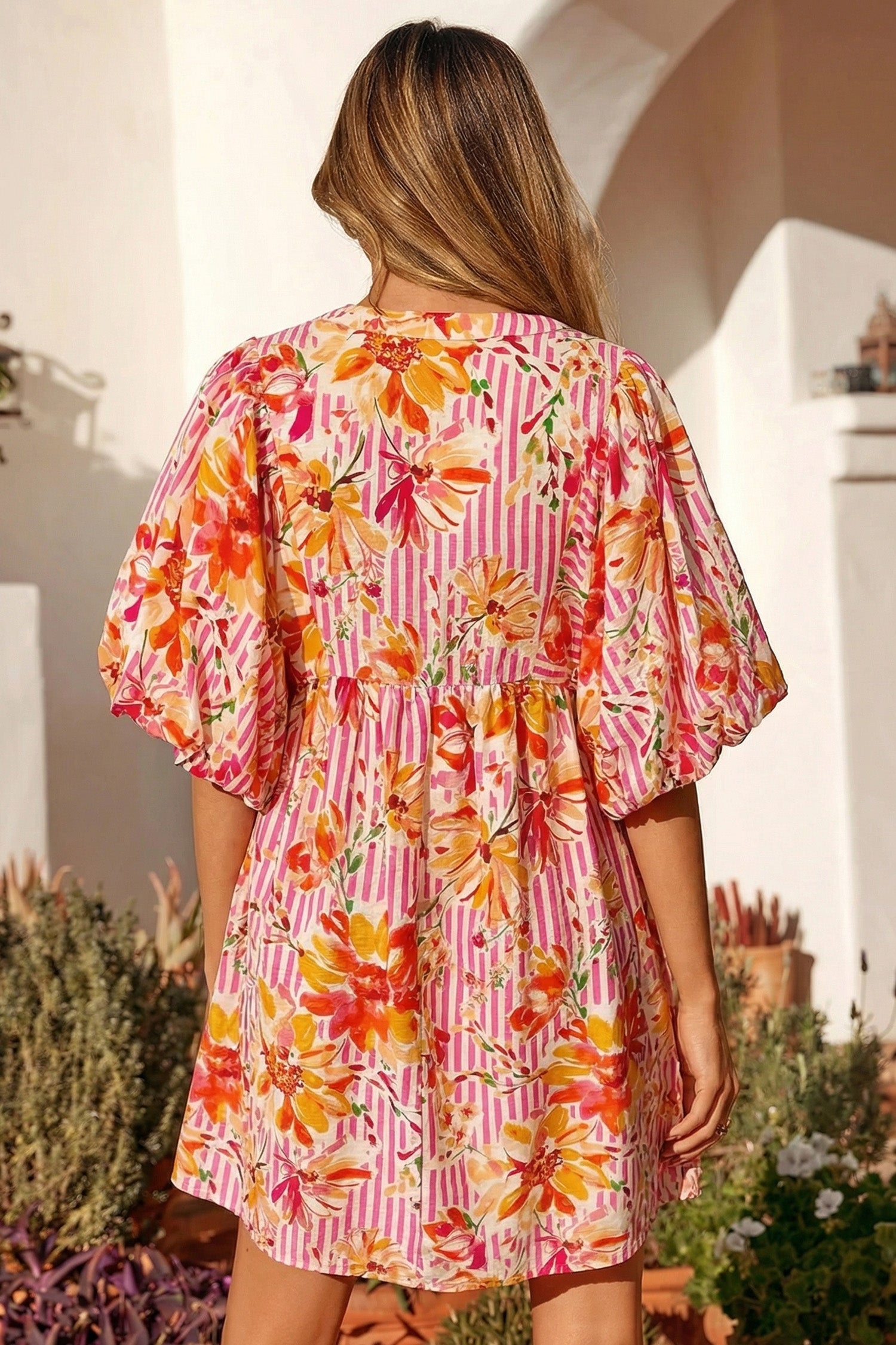 Sunset Bloom Mini Dress