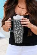 Gray Leopard Tumbler 40oz