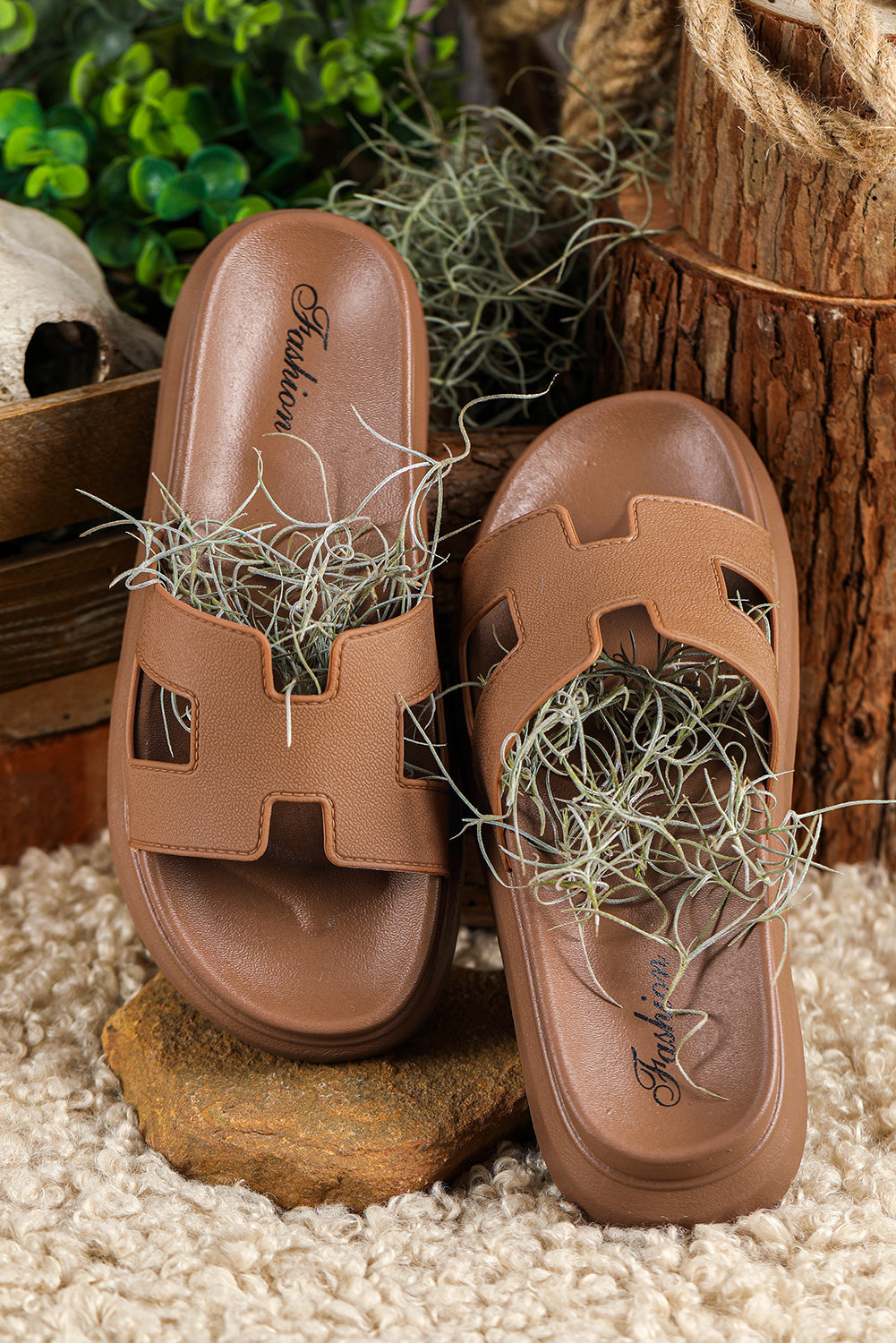 Luxe H Cut Platform Slides