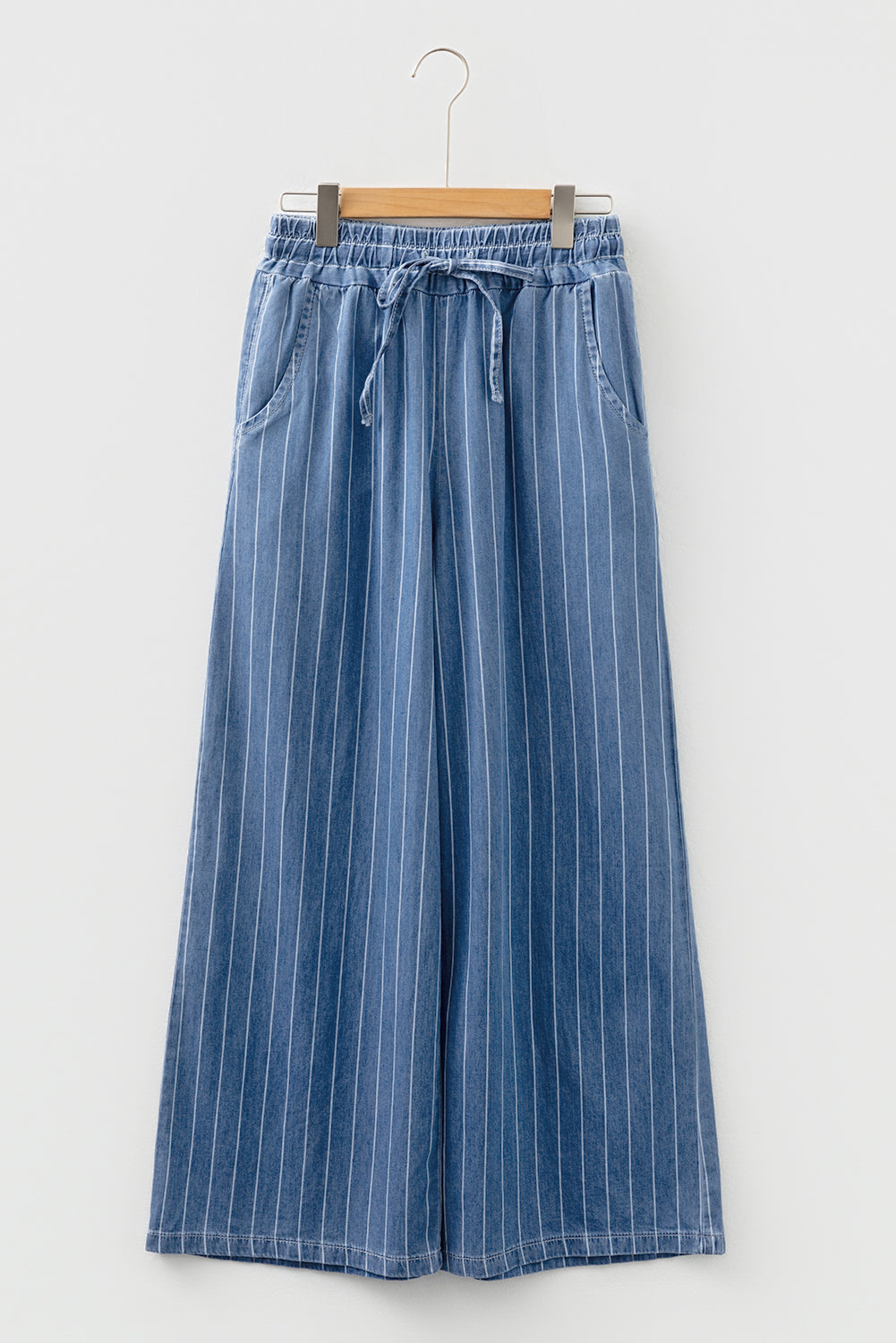 Stripe Wide Leg Tied Pants