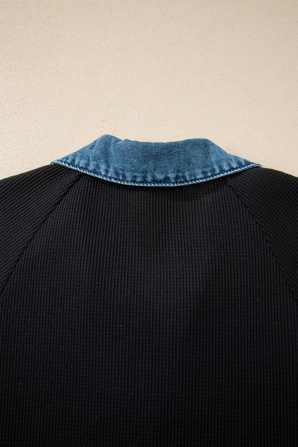 Waffle Knit Denim Polo Tee Dress