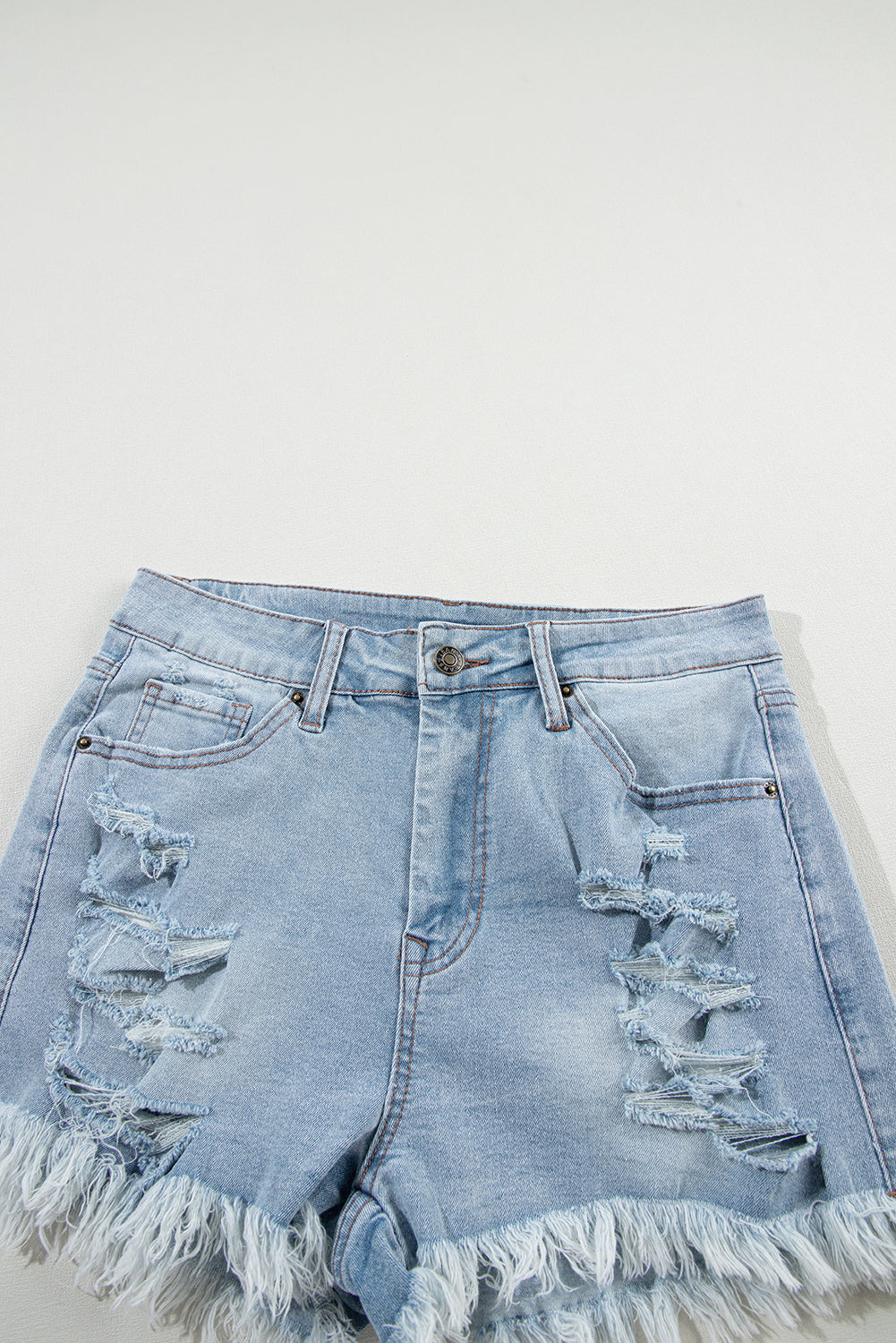 Distressed Denim Shorts