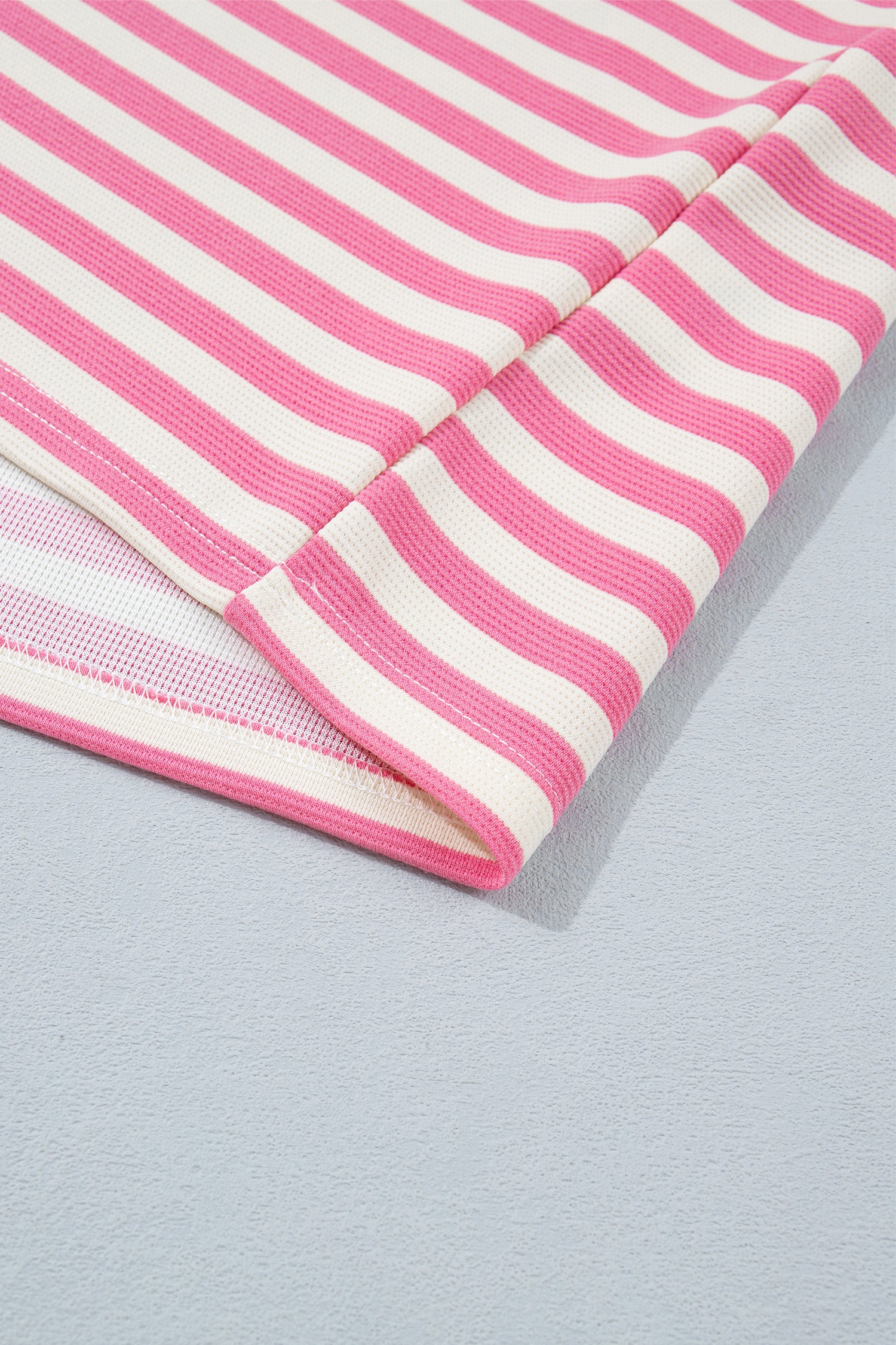 Pink Stripe Contrast Patchwork Short Sleeve T Shirt Shift Dress