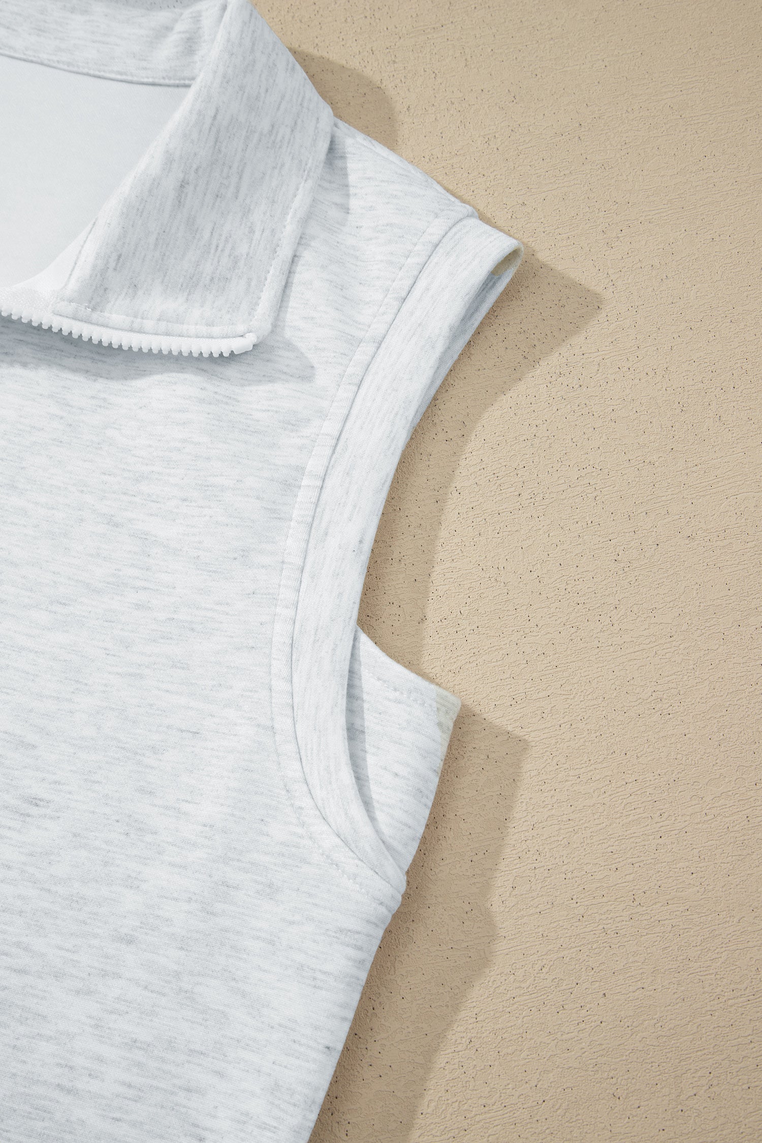 Light Grey Solid Color Sleeveless Zipper Tank and Skort Set