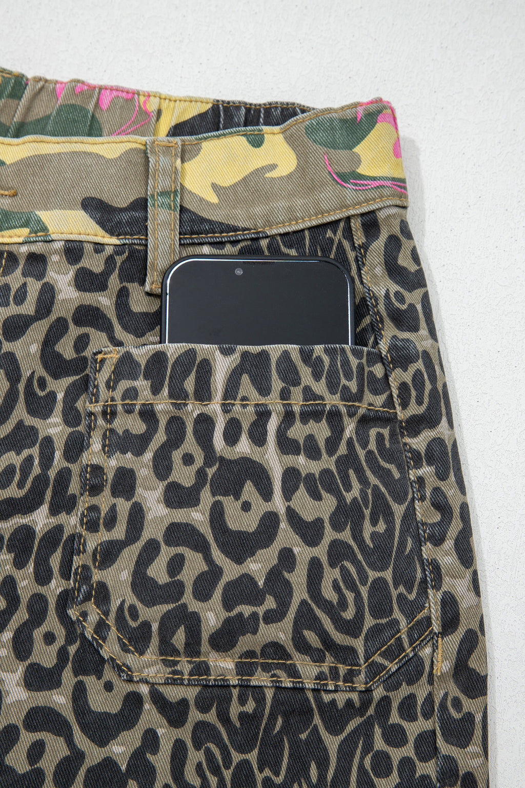 Abstract Camouflage Leopard Jeans